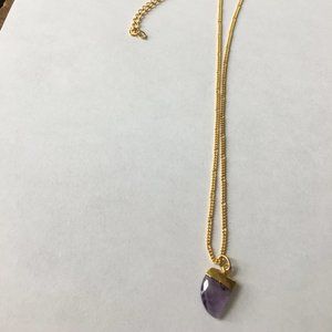 amethyst necklace on 14k gold plating
